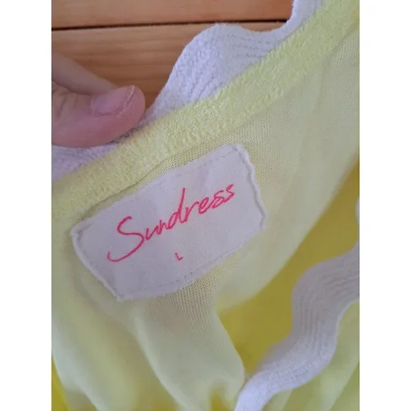 New Jordan Set Terry Lemon Crop Top & Pants Elastic Waist Rickrack Details Large - Picture 5 of 9